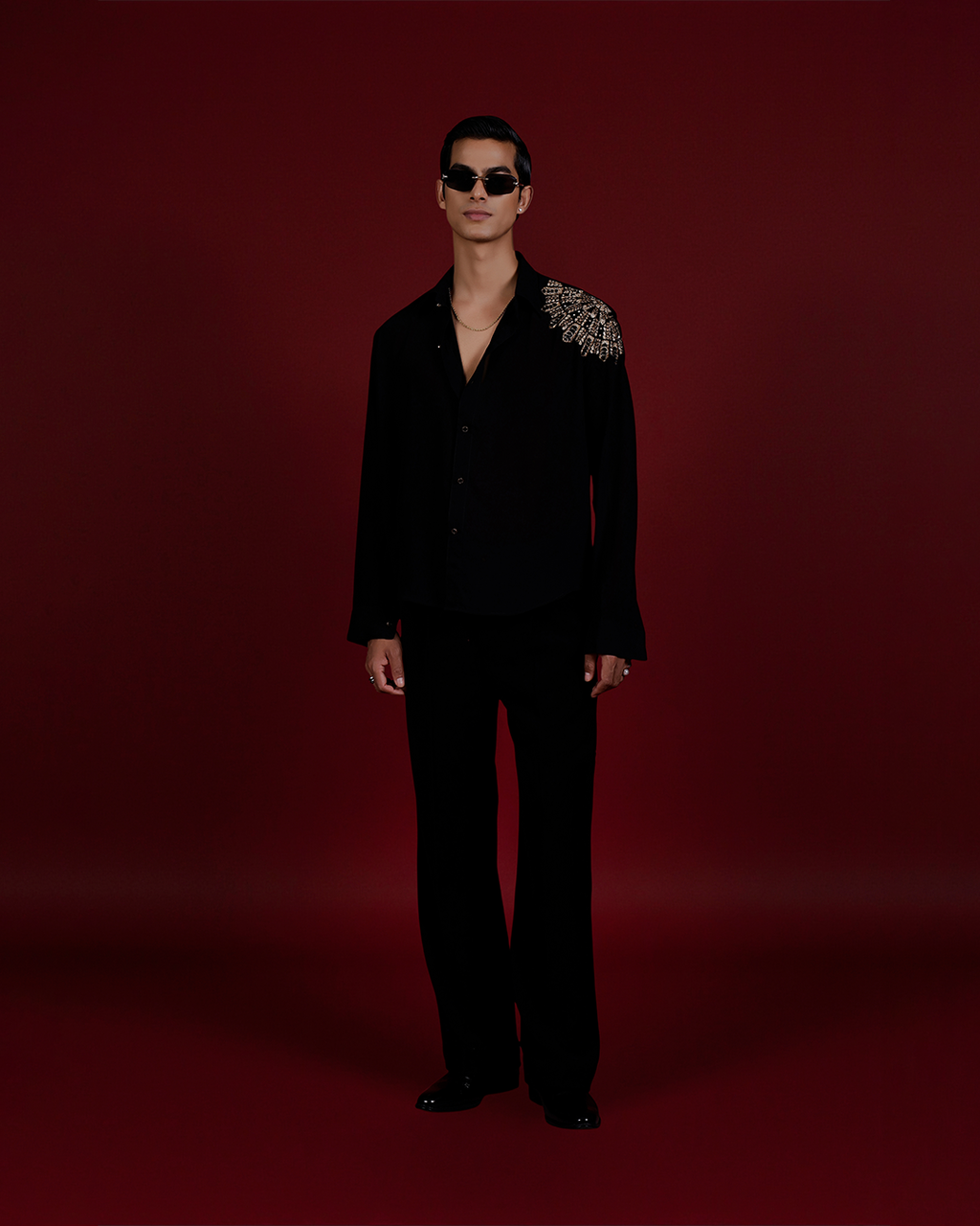 Embroidered Georgette Shirt AV