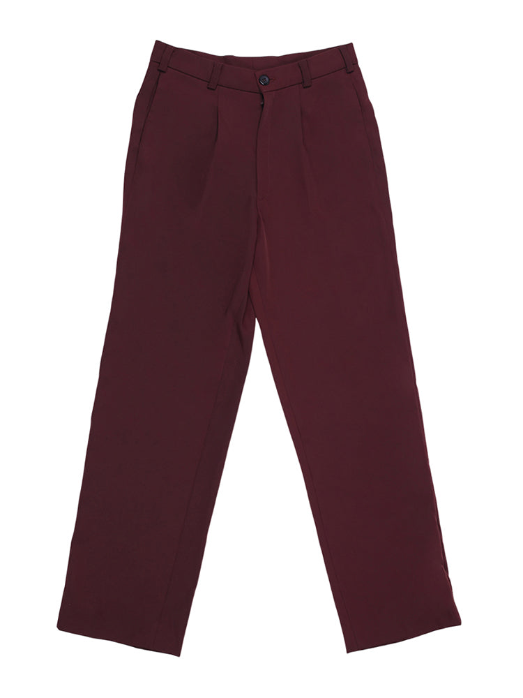 Maroon Relaxed Fit Formal Pants